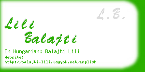 lili balajti business card